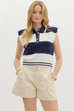 Load image into Gallery viewer, All That Knit Polo Top / Navy