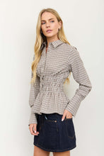 Load image into Gallery viewer, The Rowan Cinched Flannel Top