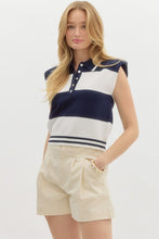 Load image into Gallery viewer, All That Knit Polo Top / Navy