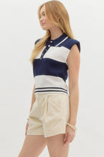 Load image into Gallery viewer, All That Knit Polo Top / Navy
