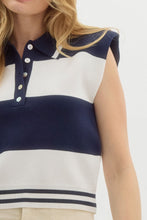 Load image into Gallery viewer, All That Knit Polo Top / Navy