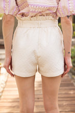 Load image into Gallery viewer, Self Tie Woven Ivory Shorts