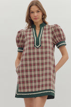 Load image into Gallery viewer, Cottage Christmas Plaid Dress