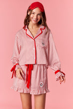 Load image into Gallery viewer, Velvet Wreath Striped PJ Set