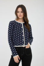 Load image into Gallery viewer, Jana Marie Scalloped Navy Cardigan