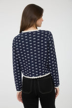 Load image into Gallery viewer, Jana Marie Scalloped Navy Cardigan