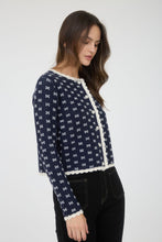 Load image into Gallery viewer, Jana Marie Scalloped Navy Cardigan