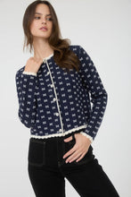 Load image into Gallery viewer, Jana Marie Scalloped Navy Cardigan