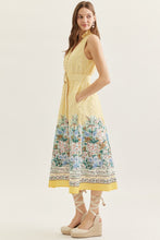 Load image into Gallery viewer, City Scape & Stripe Midi Dress
