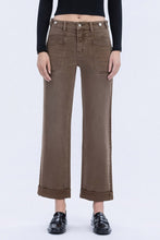 Load image into Gallery viewer, Flying Monkey Tabbed Slim Wide Cuff Jeans / Coffee