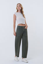 Load image into Gallery viewer, Flying Monkey Super High Rise Elastic Waistband Barrel Jeans / Deep Forest