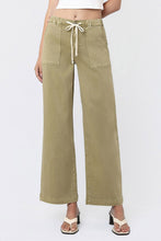 Load image into Gallery viewer, Vervet High Rise Baggy Wide Leg Jean w/ Drawstring / Herb