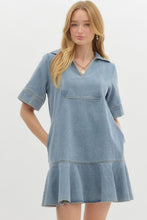Load image into Gallery viewer, Sunny Denim Frill Mini Dress