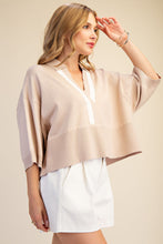 Load image into Gallery viewer, Drop Shoulder Collar Sweater / Beige