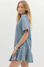 Load image into Gallery viewer, Sunny Denim Frill Mini Dress