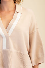 Load image into Gallery viewer, Drop Shoulder Collar Sweater / Beige