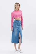 Load image into Gallery viewer, Vervet High Rise Utility Midi Denim Skirt