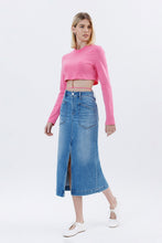 Load image into Gallery viewer, Vervet High Rise Utility Midi Denim Skirt