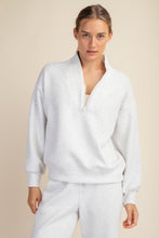 Load image into Gallery viewer, Rae Mode Scuba Luxe V-Neck Zip Up / Light Heather Grey
