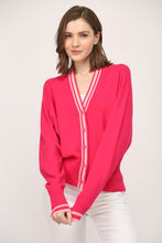 Load image into Gallery viewer, Preppy Pink Stripe Cardigan