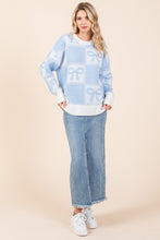 Load image into Gallery viewer, Angelina Checkered Oversized Bow Sweater
