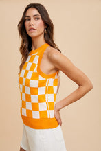 Load image into Gallery viewer, Stadium Check Halter Sweater Top
