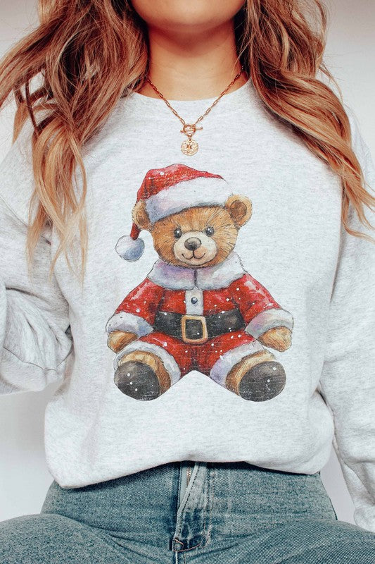 Santa Bear Crewneck / Ash Grey