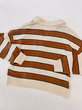 Load image into Gallery viewer, Camden Striped Polo Sweater / Mocha
