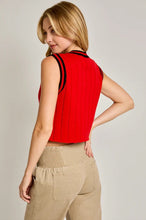 Load image into Gallery viewer, Georgia Embroidered Ribbed Sweater Vest
