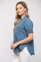 Load image into Gallery viewer, Cowgirl Chambray Top
