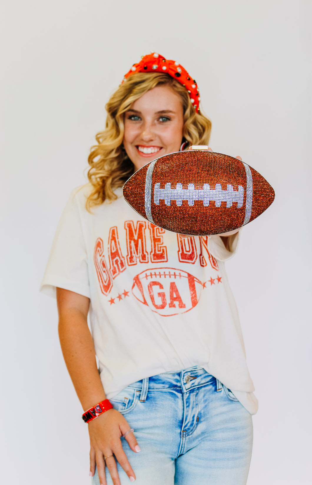 Rhinestone Football Purse