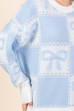 Load image into Gallery viewer, Angelina Checkered Oversized Bow Sweater
