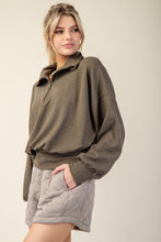 Load image into Gallery viewer, Rae Mode 1x1 Rib Brushed Long Sleeve Quarter Zip / Olive
