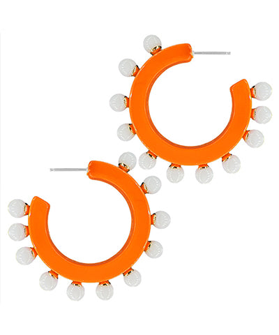 Dotted Up Orange & White Earrings