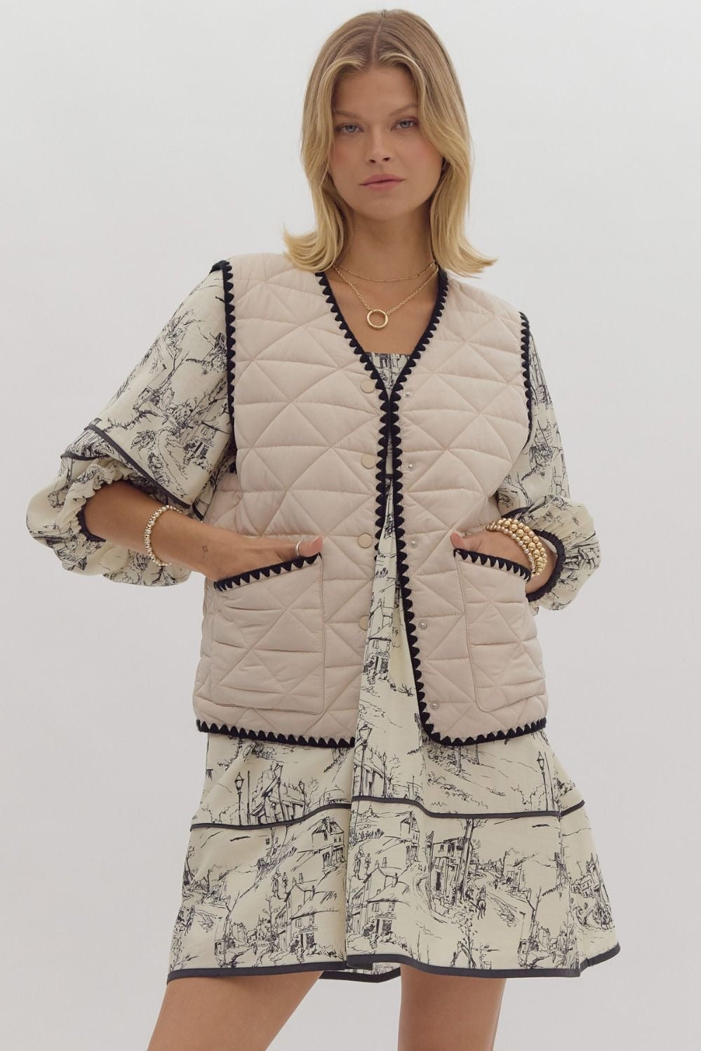 Whipstitch Quilted Vest