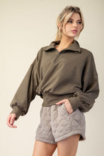 Load image into Gallery viewer, Rae Mode 1x1 Rib Brushed Long Sleeve Quarter Zip / Olive
