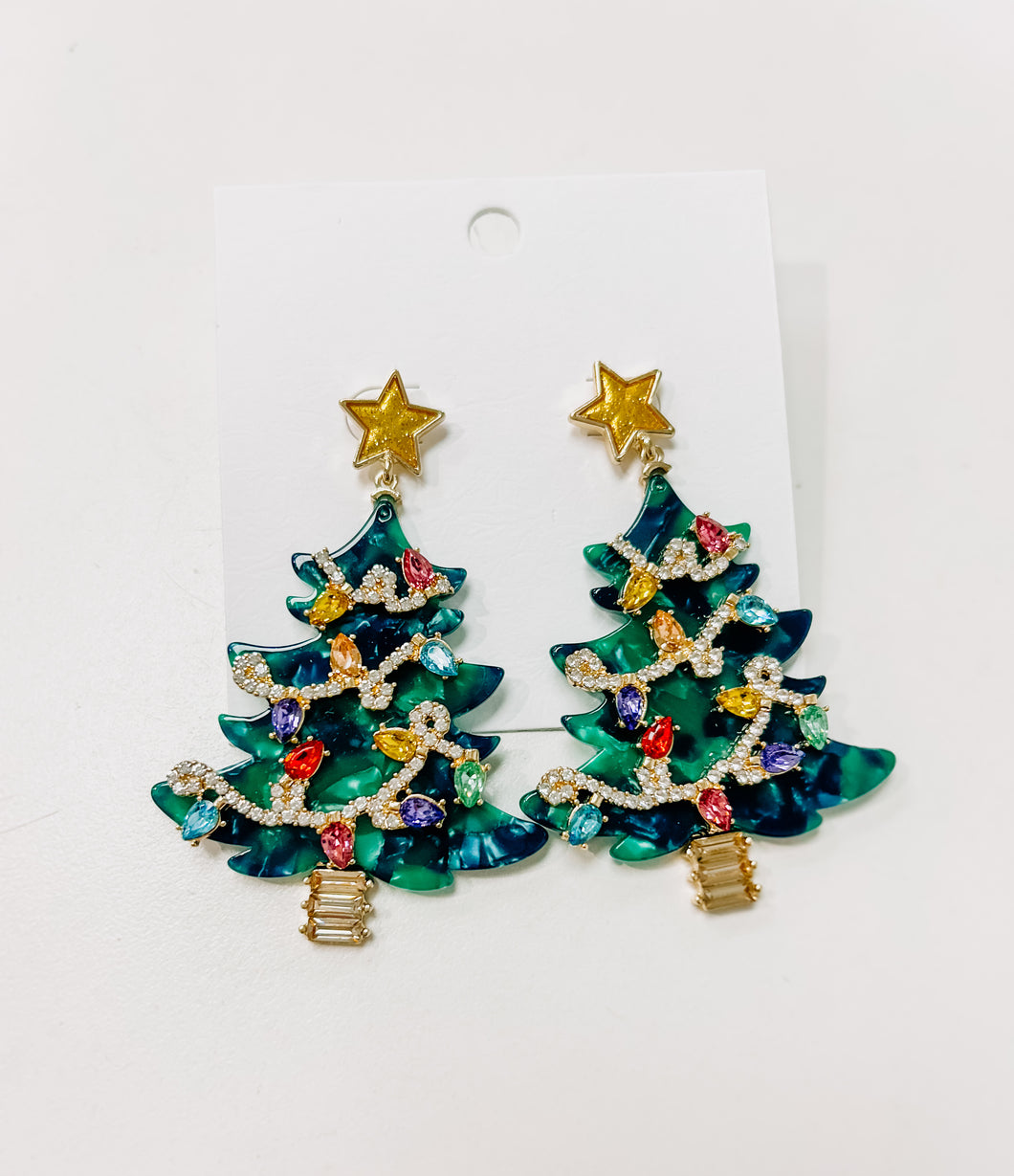 Diamonds For Christmas Tree Earrings