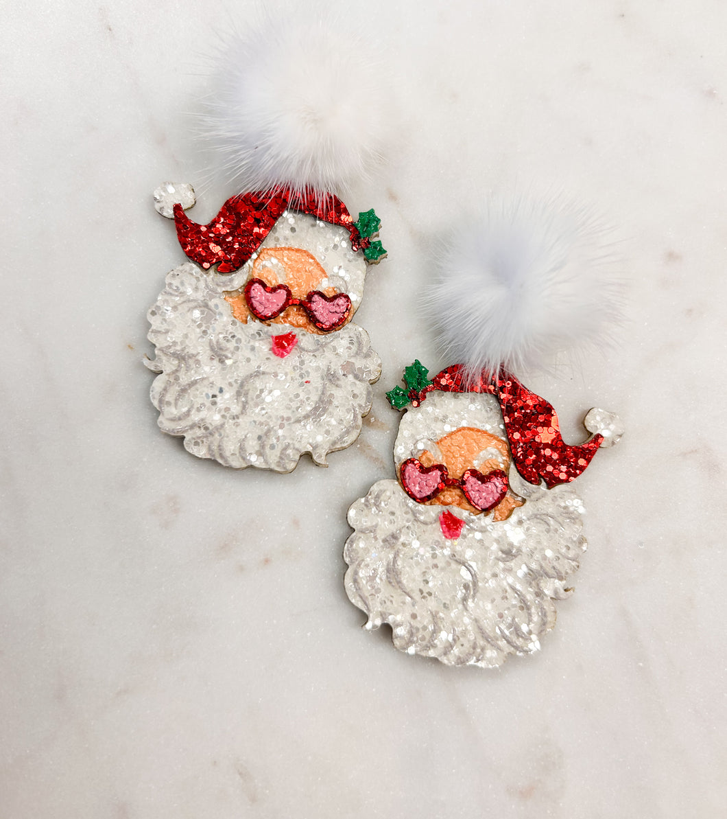 Good Vibes Retro Santa Earrings