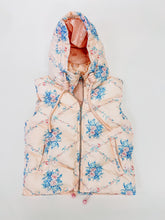 Load image into Gallery viewer, Floral Pink Hoodie Puffer Vest
