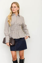 Load image into Gallery viewer, The Rowan Cinched Flannel Top
