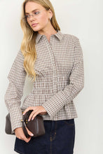 Load image into Gallery viewer, The Rowan Cinched Flannel Top
