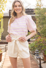 Load image into Gallery viewer, Self Tie Woven Ivory Shorts
