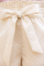 Load image into Gallery viewer, Self Tie Woven Ivory Shorts
