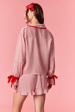 Load image into Gallery viewer, Velvet Wreath Striped PJ Set
