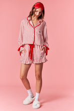 Load image into Gallery viewer, Velvet Wreath Striped PJ Set
