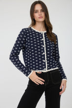 Load image into Gallery viewer, Jana Marie Scalloped Navy Cardigan
