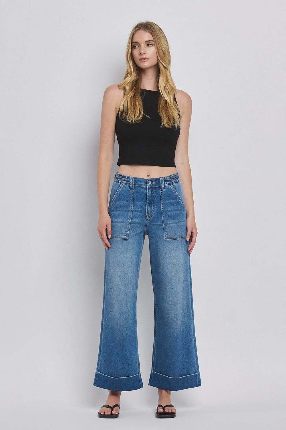 Vervet Kris Baggy Wide High Rise Denim