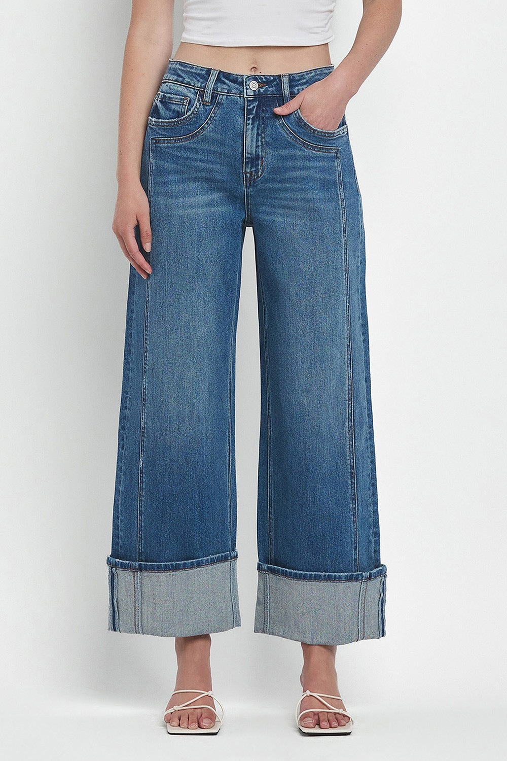 Flying Monkey High Rise Baggy Cuffed Wide Leg