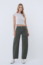 Load image into Gallery viewer, Flying Monkey Super High Rise Elastic Waistband Barrel Jeans / Deep Forest
