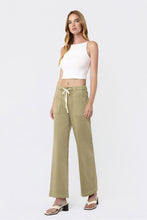 Load image into Gallery viewer, Vervet High Rise Baggy Wide Leg Jean w/ Drawstring / Herb
